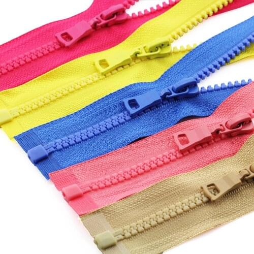5# 3pcs 30/40/55/60/70/80/90cm open-end auto lock ECO colorful plastic resin zipper for clothes garment