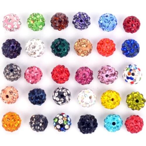 New Arrival 50Pcs 10MM Beads Crystal Disco Ball Beads Spacer Beads, Bracelet Crystal Clay Beads
