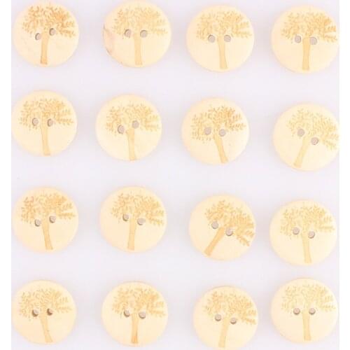 50pcs Round 2Hole Wooden Buttons DIY Decor For Child Clothing Sewing Buttons Crafts Scrapbooking Accessories Decorativos E
