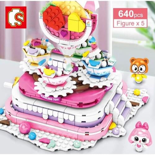 SEMBO 640Pcs Friends Girls Series City Roating Cafe Building Blocks Street View Play House Model Bricks Toys For Christmas Gift
