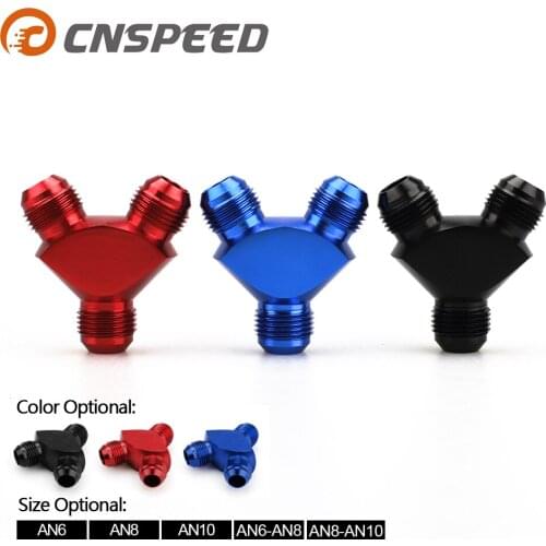 Aluminum Y Block Adapte AN6 AN8 AN10 r Fittings Adaptor Black Y Type Oil Pipe Joint