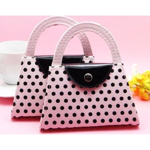FREE SHIPPING+Wedding Favors Pink Polka Dot Purse Manicure Set Bridal Shower Gift Pedicure Kit For Guest+100sets/ lot
