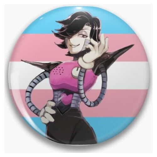 Mettaton Ex Trans Pin Soft Button Pin Hat Gift Cute Collar Women Clothes Creative Metal Cartoon Badge Lapel Pin Funny Jewelry