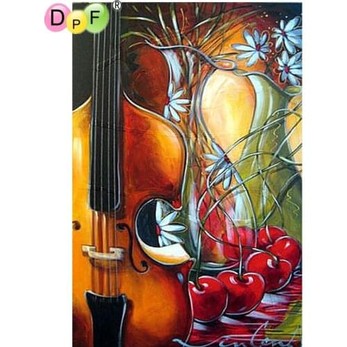 DPF DIY Guitar fruit 5D diamond painting cross stitch diamond embroidery crafts home decor wall painting mosaic kit full square