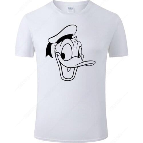 Disney Donald Duck T Shirt Men 2021 Summer 100% Cotton Short Sleeve Print T-Shirt Cotton Tops Tee Male Shirt Clothing Plus Size
