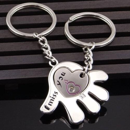 Hot Sell Lovers Couple Keychain Trinket Anime Key Chain Valentines Day Key Ring Girl Boy Chaveiro Souvenir Keyring Wedding Gift