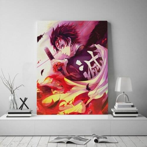 Tanjiro Kamado Kimetsu no Yaiba anime Canvas poster Painting wall Art decor Living room Bedroom Study Home Decoration Prints