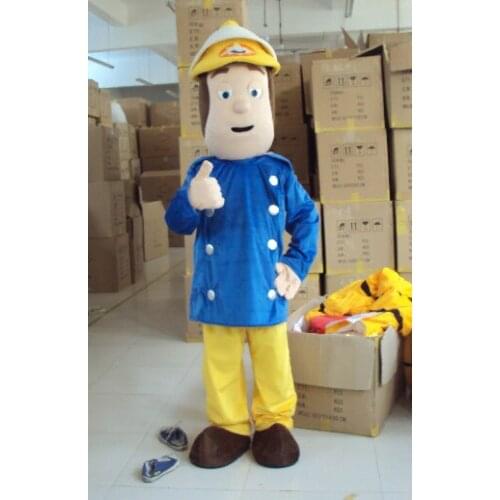 Fireman Sam Mascot Costume Fancy Dress Adult Size for Halloween Party Event Dress Party Clothin Free Shipping