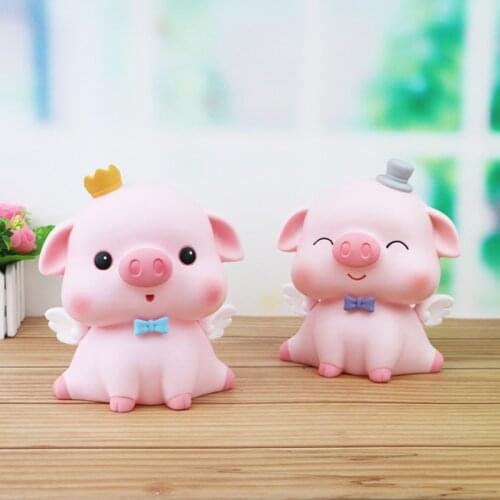 Ornaments Creative Korean Cute Obedient Piggy Children Pocket Money Coins Bank Cartoon Anti-Fall Vinyl Pig Living Room Decor