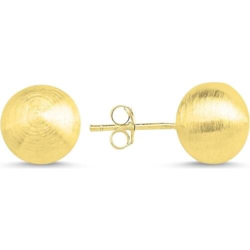 KUTAYDAN 10mm Broseli Ball Earrings 925 Sterling Silver