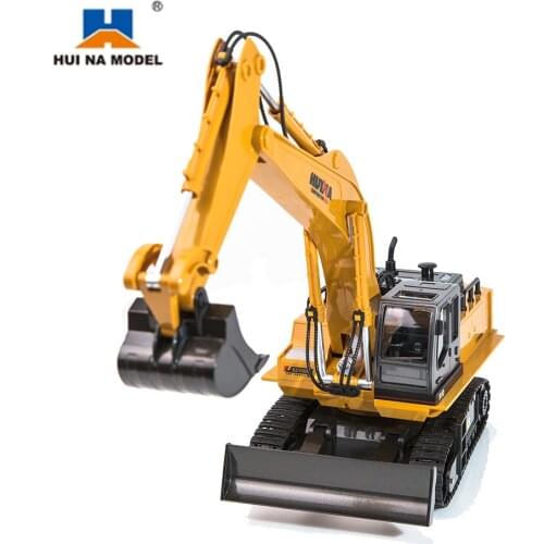 HUINA 1510 Excavator Car 2.4G 11CH Metal Remote Control Engineering Digger Truck Model Electronic Heavy Machinery Toy