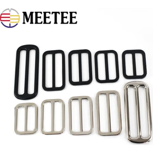 5/10pcs 25-38mm Metal Tri Glide Slide Buckles Bag Strap Belt Webbing Rectangle Slider Loop Ring Adjust LeatherCraft Accessory