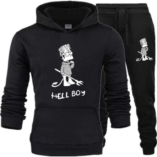 Mens Sets hell boy lil peep hoodies+Pants Sportswear hoodies sets Streetwear Pullovers Casual tracksuits wholesale men clothing