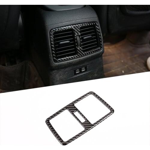Soft Carbon Fiber For BMW X1 F48 2016-2019 Car Rear Row Air Conditioning Vent Frame Trim Accessories