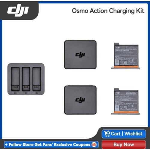 Dji osmo action charging kit hub x 1 battery x 2 battery case x 2 increased charging efficiency Original in stock