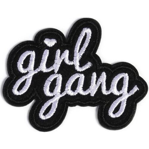 10PCS Souvenir Embroidery Girl Gang Patch Novelty "GIRL GANG" Letters Words Badges Embroidery Patches Girl Boy Women Lable Ta'g