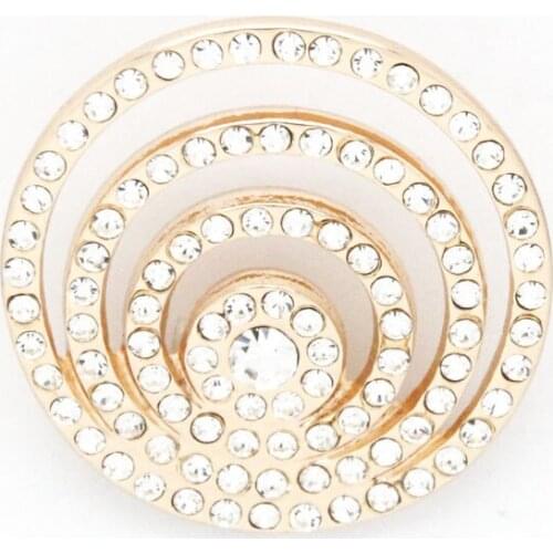 New Fashion 33mm Spiral Shaped Full Rhinestone Jewelry Roes Gold Color Coin Disc PJM057-RG