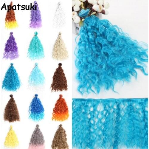 25*100cm Doll Wigs For Monster High DIY Doll Hair Curly Hair Wavy Wigs Colorful Gradient Doll Hairs For 1/3 1/4 1/6 BJD SD doll