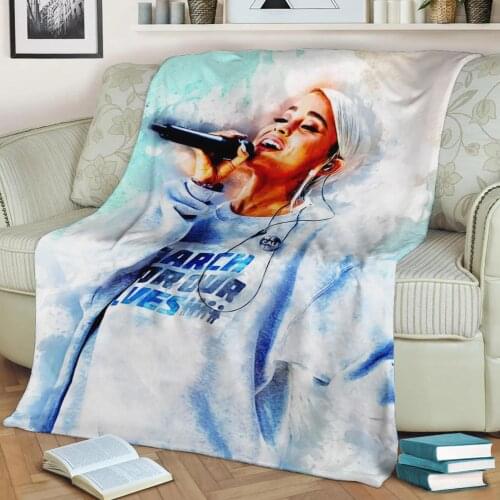 Ariana Grande 3D Print Plush Blanket Throw On Sofa Home Decor Soft Warmth Washable Nap Blanket Dropshipping