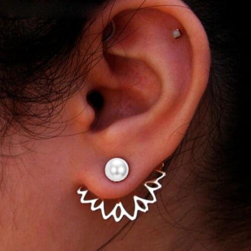 Popular 1 Pair/Pearl Lotus Earrings Flower Stud Earrings For Women fashion Jewelry Earrings Womens Bohemian Jewelry Gifts