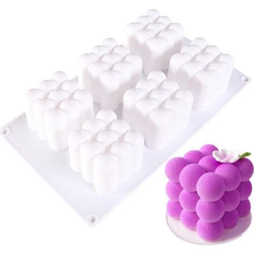 1pc Silicone Mold for Baking Tray Dessert Mousse Mold Cake Moulds 6 Slots Form for Baking Pan Cake Decorating Tool