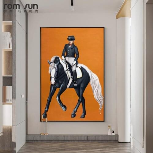 Modern horse riding Canvas Painting posters and print nordic Art Wall Rider Pictures for Living Room Bedroom Aisle home decor