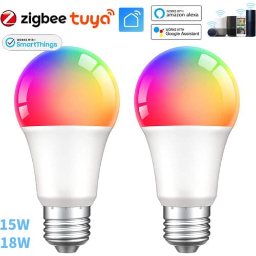 Zigbee3.0 Tuya Smart Light Bulb RGBCW 9W E27 LED Lamp Timing Remote App Smart Life Control For Alexa Google Home SmarThings