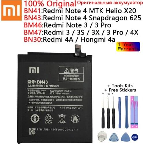 Xiaomi Redmi 4A Note 3 3 Pro 3 3S 3X 4X Battery Hongmi 4A 3 S 4X MTK Helio X20 Note 4 global Snapdragon 625 Bateria +Tools