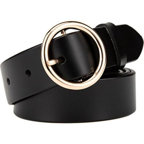 Female deduction side gold buckle jeans wild belts for women fashion students simple New Circle Pin Buckles Belt Women Waistband