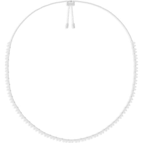 SLJELY Luxury Brand Real 925 Sterling Silver White triangle Spikes Pendant Adjustable Necklace Pave Zirconia Women Fine Jewelry