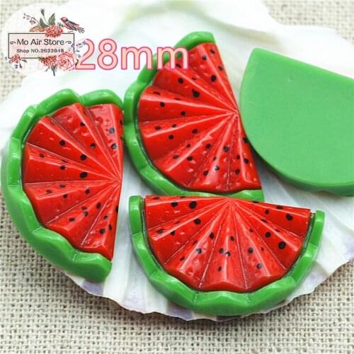 10pcs Watermelon fruit Resin Flat back Cabochon miniature food Art Supply Decoden Charm Craft