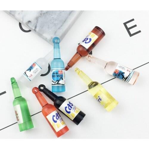 10pcs Resin Beer Bottle Pendants Earring Findings Bottle Charms For DIY Handmade Ear Bracelet Jewelry Material Accessories YZ050