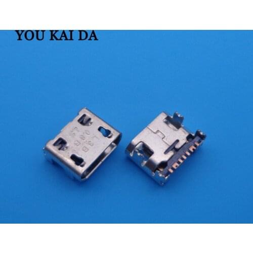 100pcs Mini micro USB Connector Charging Port Power Jack 7pin DIP4 no curling For Samsung USB Micro USB Socket