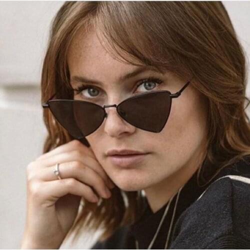 2020 Vintage Luxury Brand Design Triangle Cat eye Sunglasses Women Men Fashion Metal Frame Punk Small Sun Glasses For Female