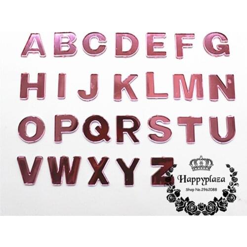 26PCS/Set Cute Pink Acrylic A-Z Letters Charm Flatback Cabochon Embellishment Accessories DIY Craft Scrapbooking,High 2cm
