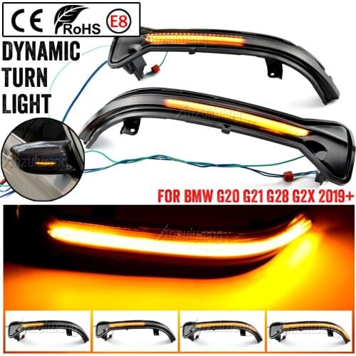 2x For BMW 3er G20 G21 G28 G2x 2019 2020 LED Dynamic Blinker Sequential Indicator Turn Signal Light Side Rear View Mirror Lamp