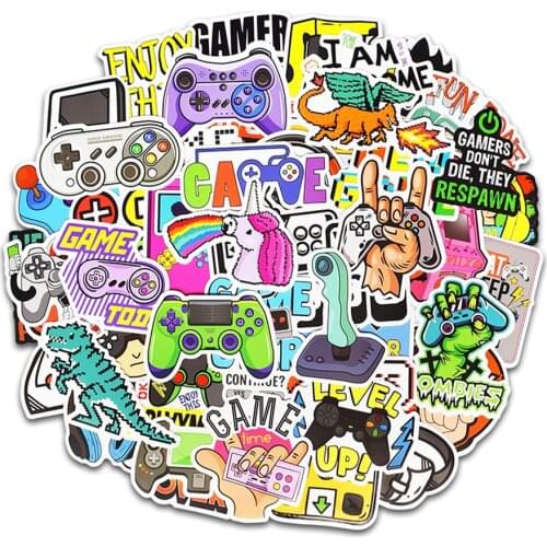50 PCS Wall Stickers Pack Game Vintage Sticker for Boys Decoration Room Laptop Home Helmet Motor Guitar Waterproof Decal Classic