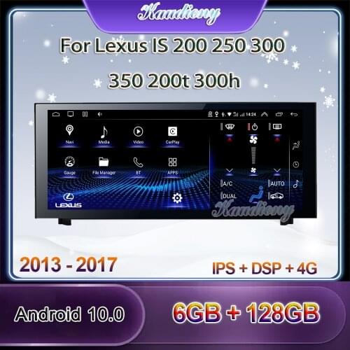 Kaudiony 10.25" Android 10.0 Car Radio For Lexus IS 200 250 300 350 200t 300h RC Car DVD Player Auto GPS Navigation 4G 2013-2017