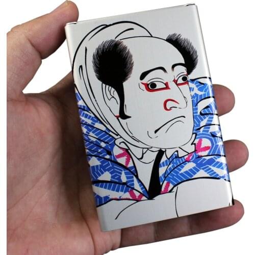 Automatic Sliding Cigarette Case Box Smoking Gift For Japanese Style Man Ukiyoe Edo Period Metal LOGO Custom Made Color Printing
