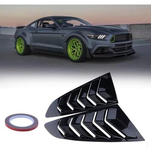 Car Carbon Fiber Vent Side Window Louver Cover ABS for Ford Mustang 2015-2017