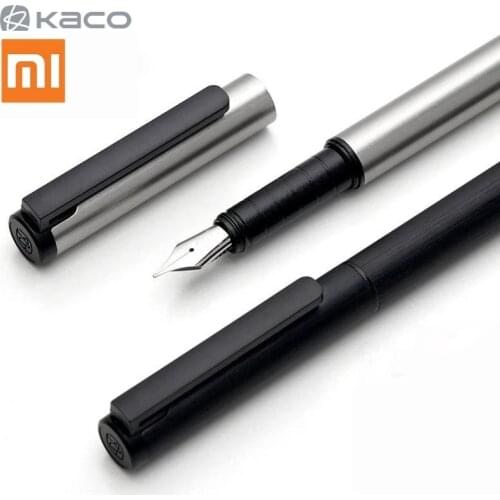 NEW Xiaomi Black Fountain Pen KACO TUBE Series Luxury 0.5mm F Nib Steel Ink Pens
