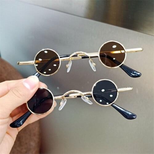 2021 Punk Children Sunglasses Fashion Girls Retro Small Baby Round Metal Frame Hip Hop Glasses Kids Modeling Eyeglasses Boys