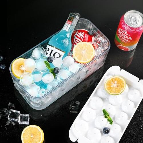 PP Refrigerator Whiskey Ice Ball Mold Frozen Ice Hockey Storage Box With Lid Creative Diy Popsicle Removable Household Ice Maker