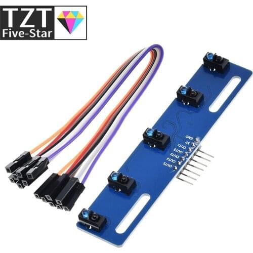 MH-ET LIVE 5 channel Infrared Reflective Sensor TCRT5000 KIT 5 way/road IR Photoelectric Switch Barrier Line Track Module