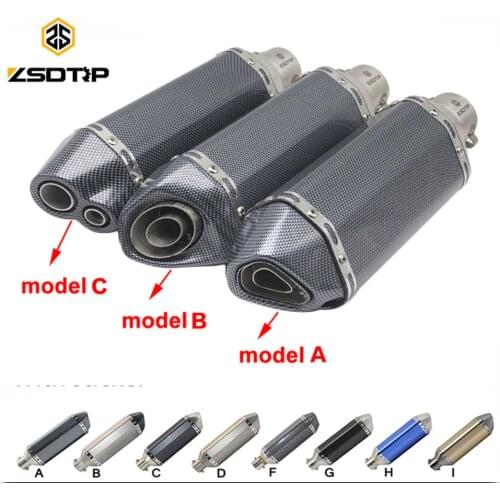 ZSDTRP Motorcycle Scooter Modified Exhaust Muffler Pipe case for Ak sticker racing motor many type to choice