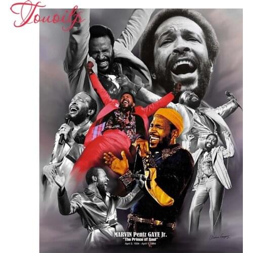 TOUOILP 5D Marvin Gaye spuare&round 5d diamond embroidery mosaic 5d diamond cross stitch Needlework Rhinestones diamond painting