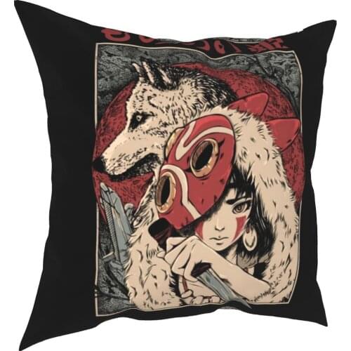 Away Of Princess Pillow Covers Room Ghibli Mononoke Japan Anime Miyazaki Cushion Cover Home Decoration Pillowcase 45*45cm