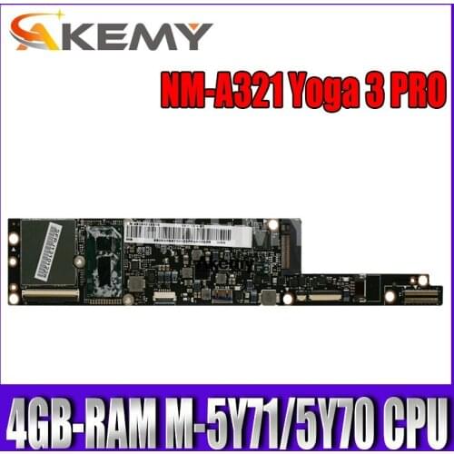 NM-A321 motherboard For Lenovo Yoga 3 pro motherboard AIUU2 NM-A321 with M-5Y71/5Y70 CPU 4GB RAM original motherboard