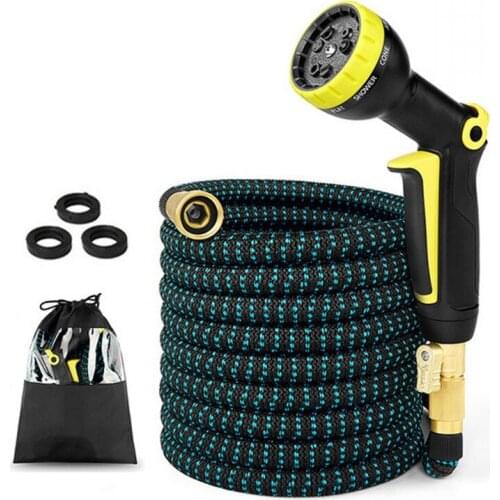 Top Quality Natural Latex Garden Hose With Spray Gun Expandable Flexible High Pressure Magic Watering Hoses Pipe Irrigation Tool