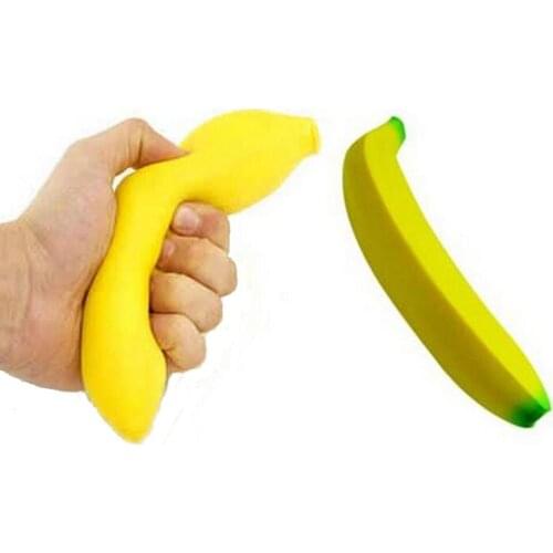 New 18cm 1PC Cute Banana Squishy Super Slow Rising Simulation Fruit Phone Straps Soft Cream Scented Bread Cake Kid Fun Toy Gift